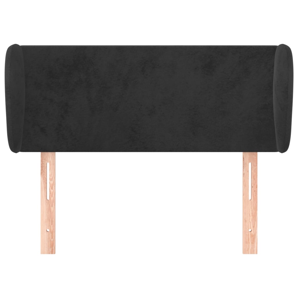 Kopfteil mit Ohren Schwarz 103x23x78/88 cm Samt
