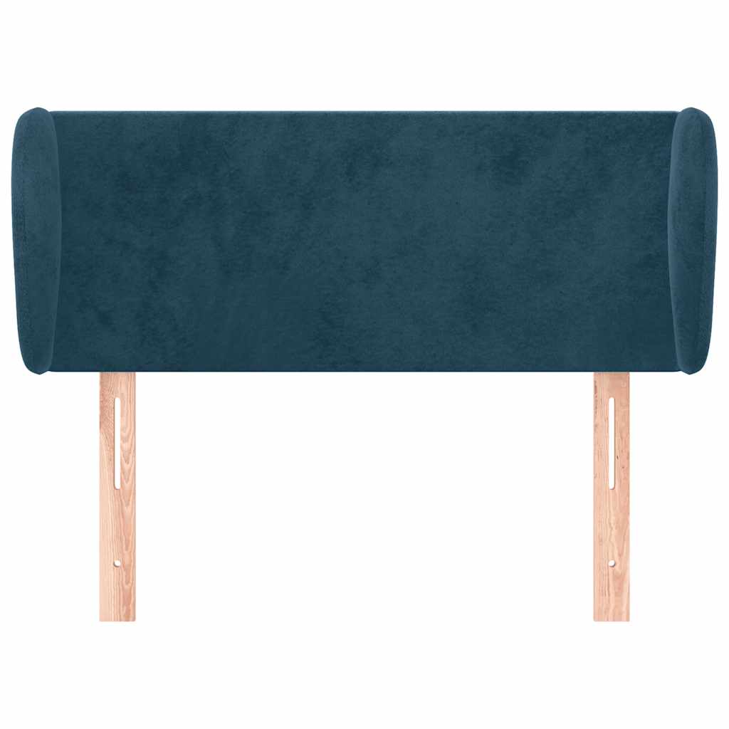 Kopfteil mit Ohren Dunkelblau 103x23x78/88 cm Samt