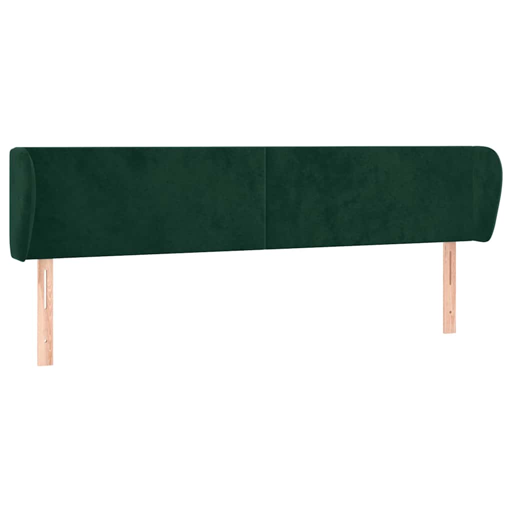 Kopfteil mit Ohren Dunkelgrün 163x23x78/88 cm Samt