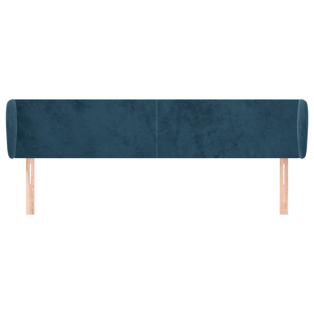 Kopfteil mit Ohren Dunkelblau 183x23x78/88 cm Samt