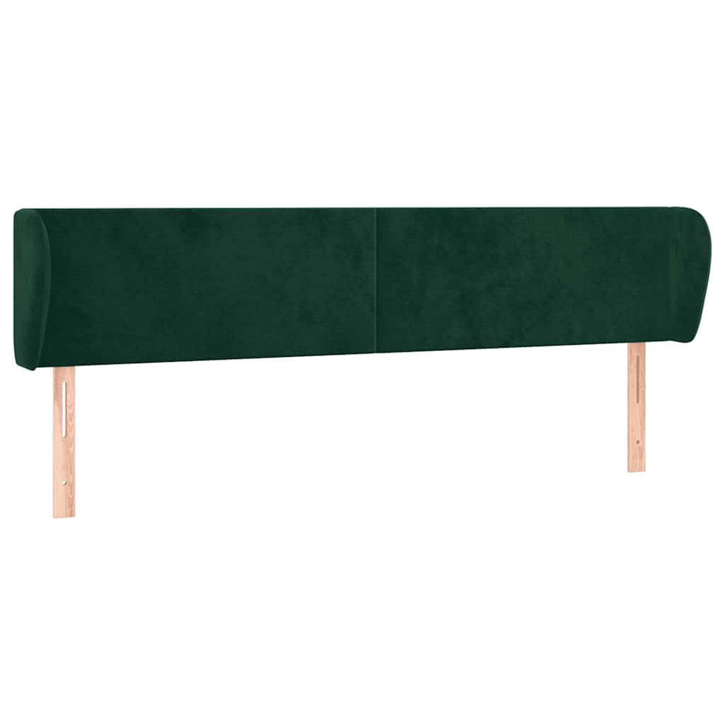 Kopfteil mit Ohren Dunkelgrün 203x23x78/88 cm Samt