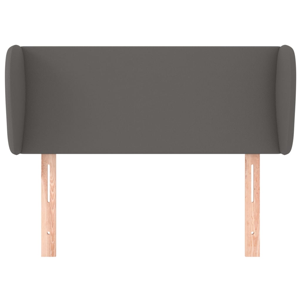Kopfteil mit Ohren Grau 103x23x78/88 cm Kunstleder