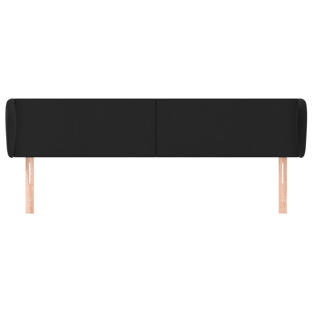 Kopfteil mit Ohren Schwarz 183x23x78/88 cm Kunstleder