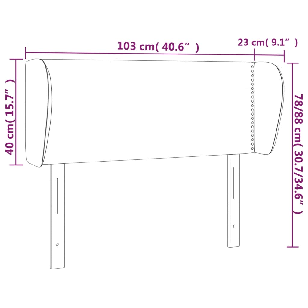Kopfteil mit Ohren Dunkelgrau 103x23x78/88 cm Stoff