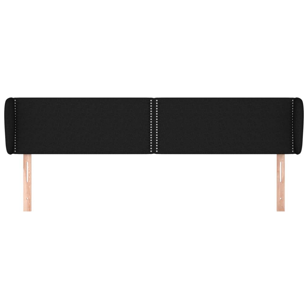 Kopfteil mit Ohren Schwarz 183x23x78/88 cm Stoff