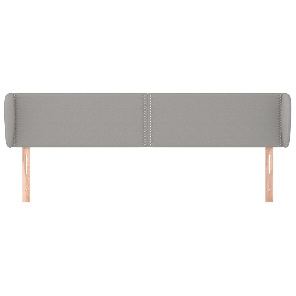 Kopfteil mit Ohren Hellgrau 203x23x78/88 cm Stoff