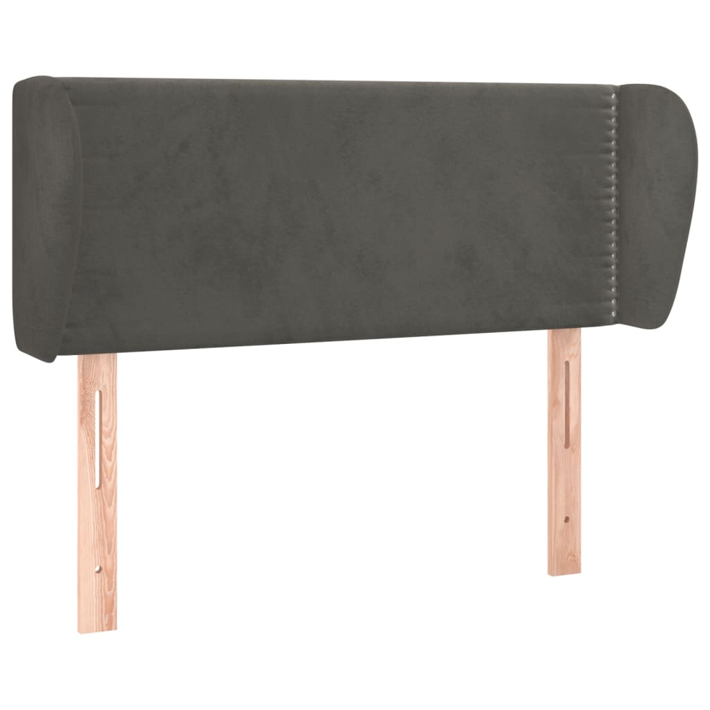 Kopfteil mit Ohren Dunkelgrau 103x23x78/88 cm Samt