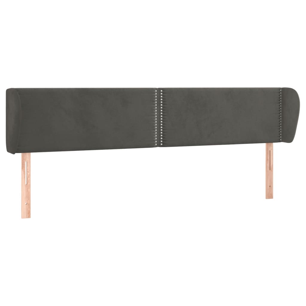 Kopfteil mit Ohren Dunkelgrau 183x23x78/88 cm Samt