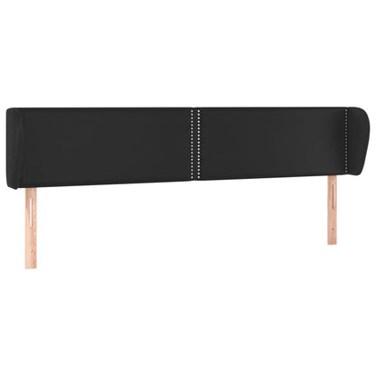 Kopfteil mit Ohren Schwarz 183x23x78/88 cm Kunstleder