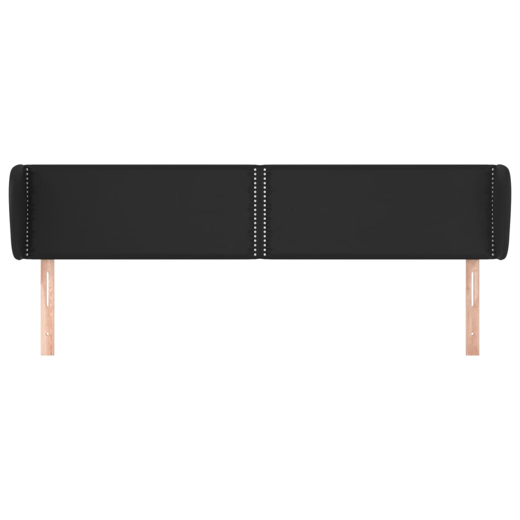 Kopfteil mit Ohren Schwarz 203x23x78/88 cm Kunstleder
