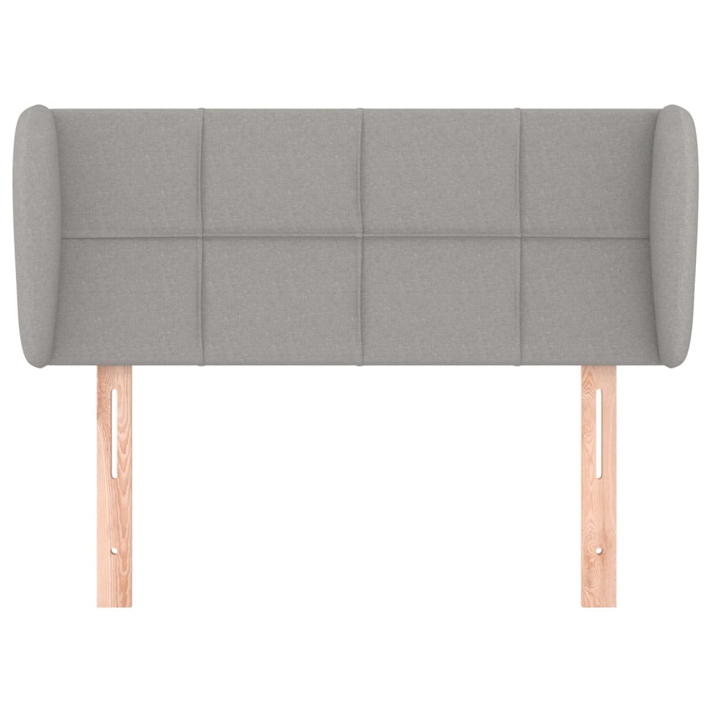 Kopfteil mit Ohren Hellgrau 83x23x78/88 cm Stoff
