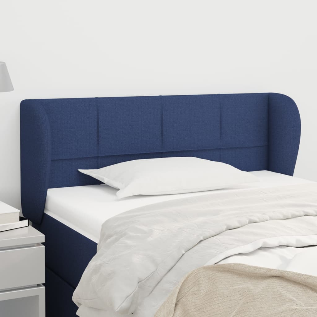 Kopfteil mit Ohren Blau 93x23x78/88 cm Stoff