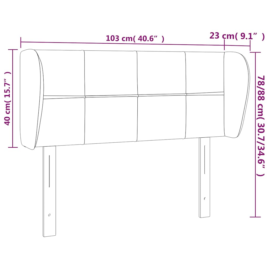 Kopfteil mit Ohren Creme 103x23x78/88 cm Stoff
