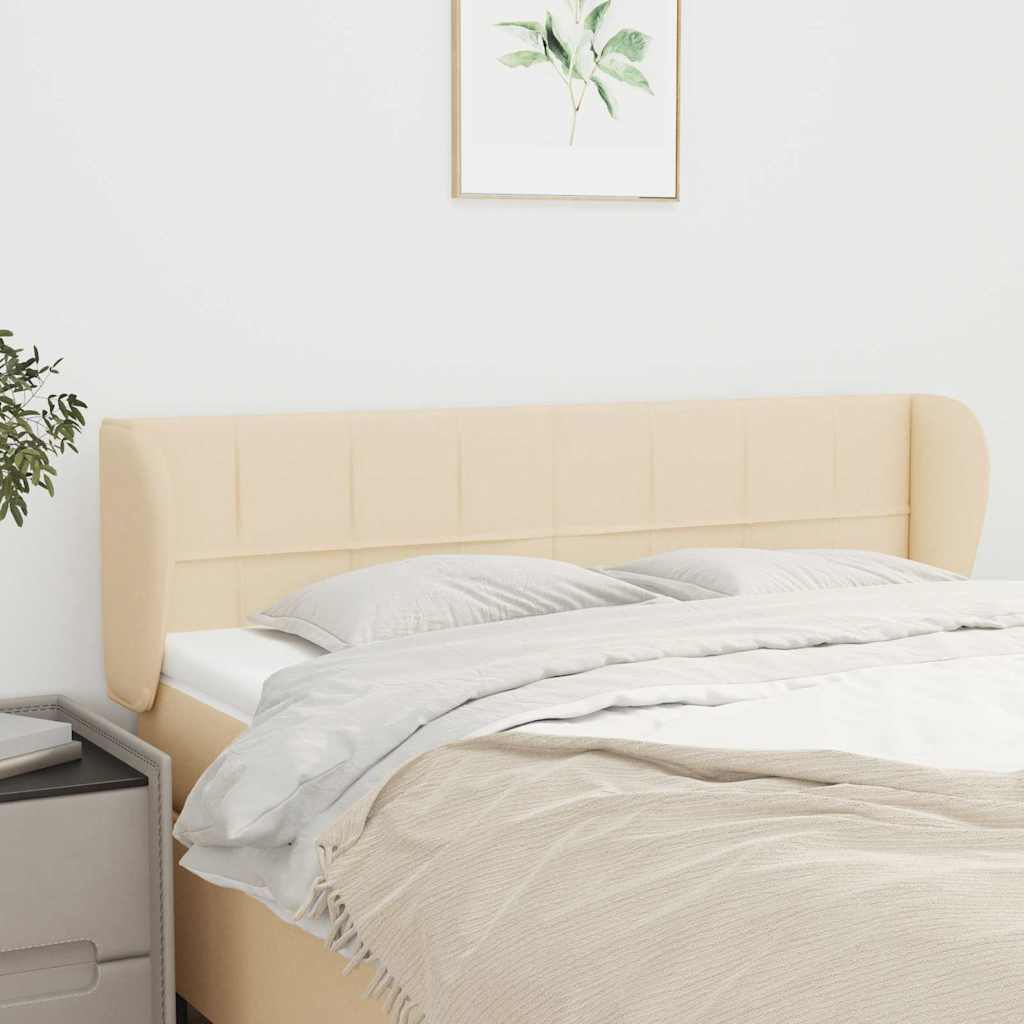 Kopfteil mit Ohren Creme 147x23x78/88 cm Stoff