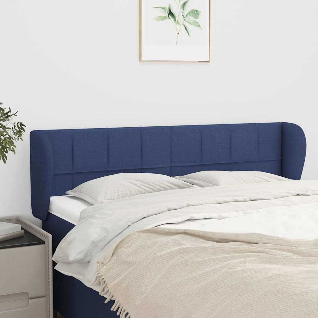 Kopfteil mit Ohren Blau 147x23x78/88 cm Stoff
