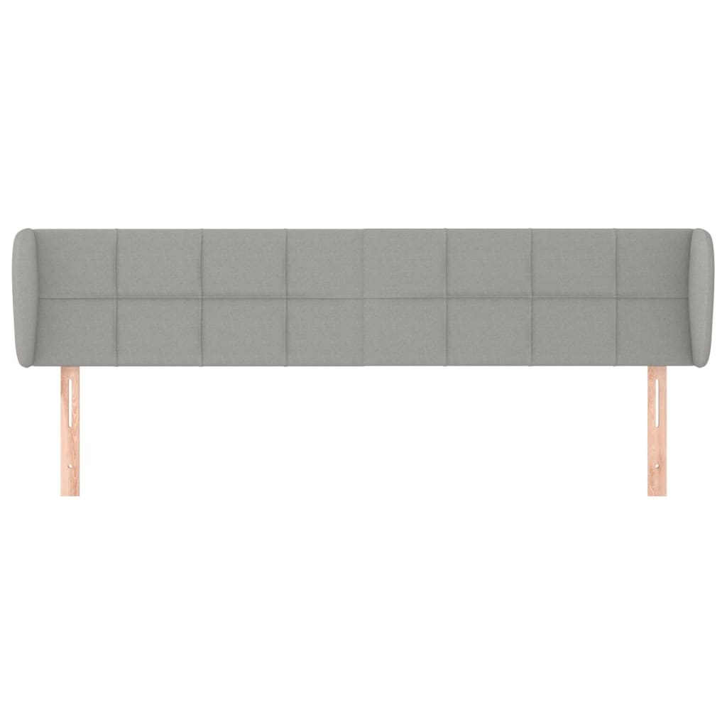 Kopfteil mit Ohren Hellgrau 163x23x78/88 cm Stoff