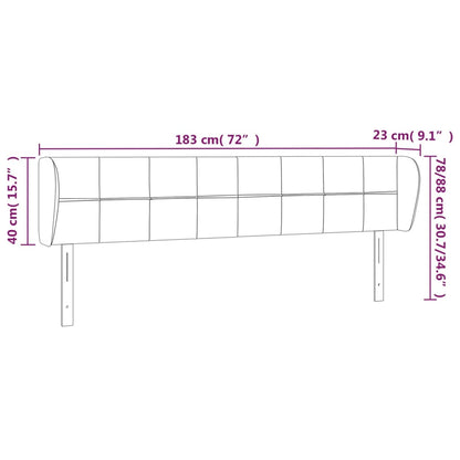 Kopfteil mit Ohren Dunkelgrau 183x23x78/88 cm Stoff