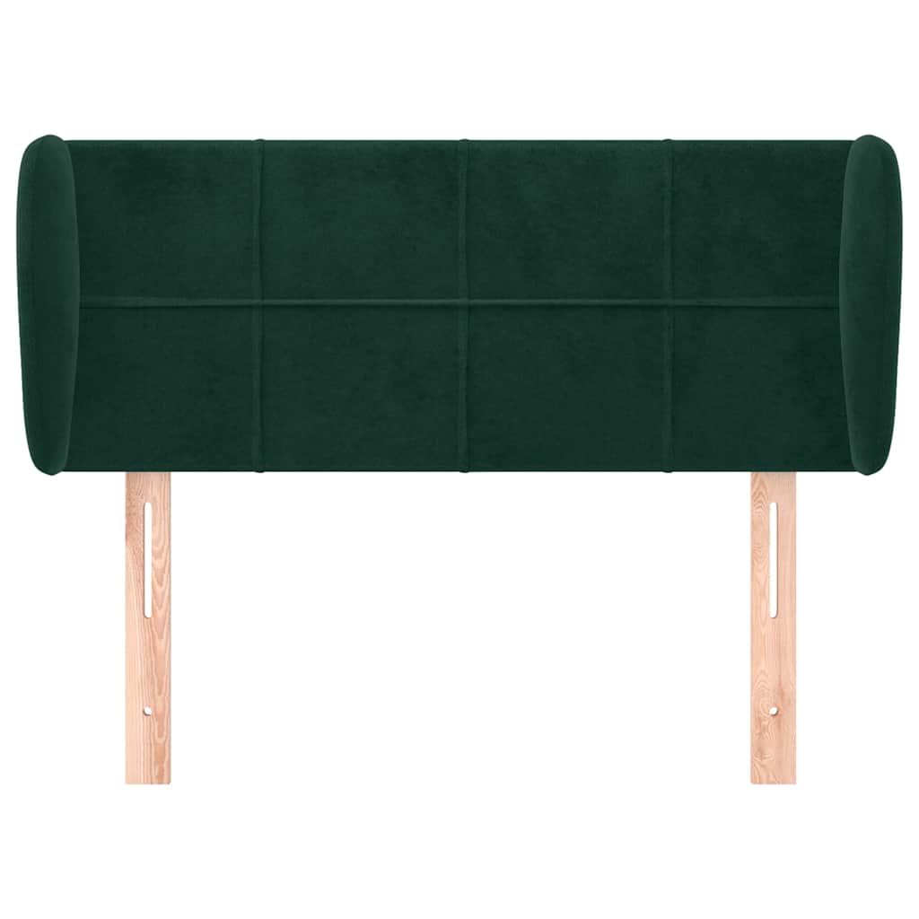 Kopfteil mit Ohren Dunkelgrün 83x23x78/88 cm Samt