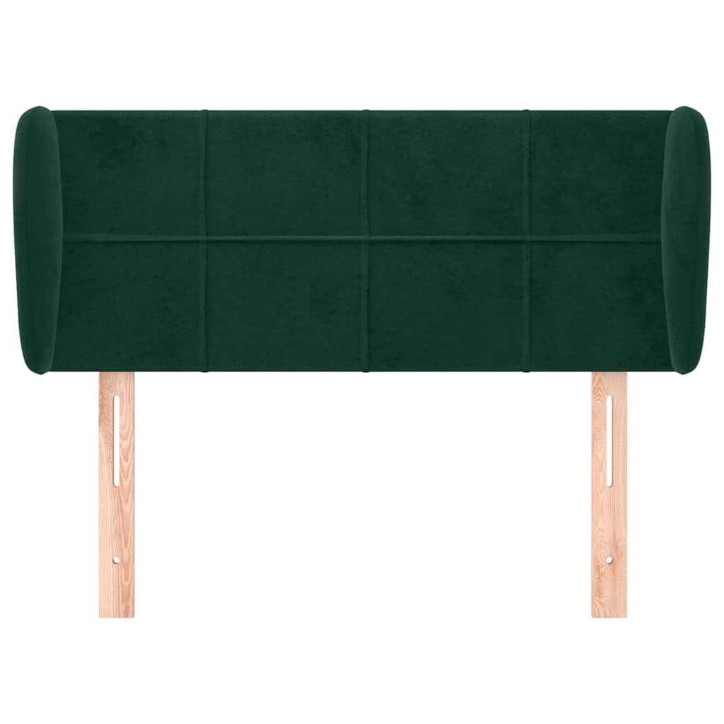 Kopfteil mit Ohren Dunkelgrün 93x23x78/88 cm Samt