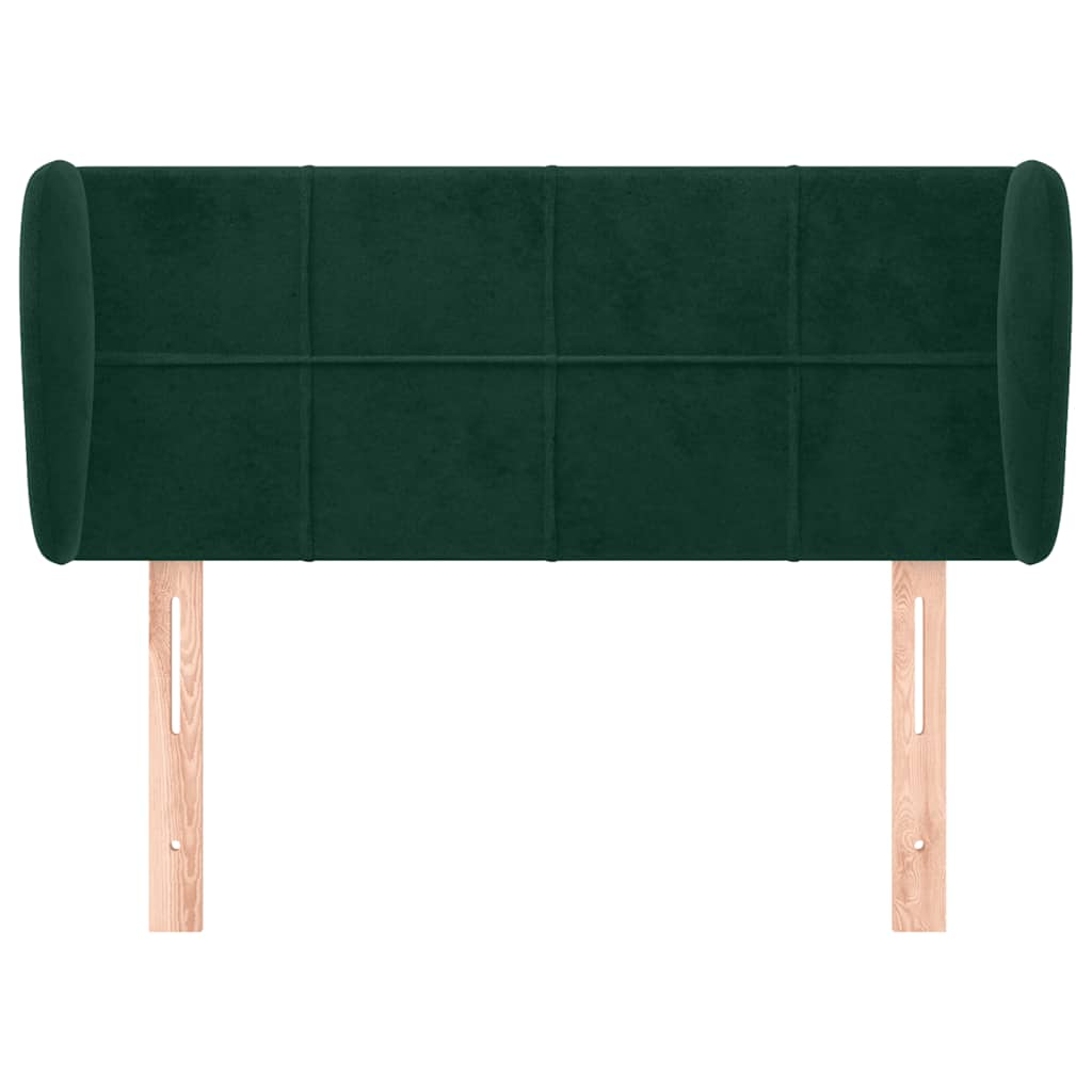 Kopfteil mit Ohren Dunkelgrün 103x23x78/88 cm Samt