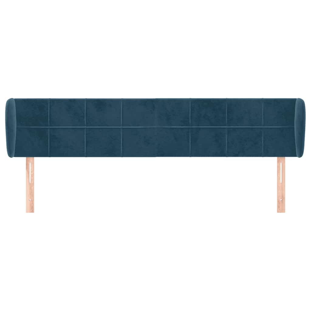 Kopfteil mit Ohren Dunkelblau 163x23x78/88 cm Samt