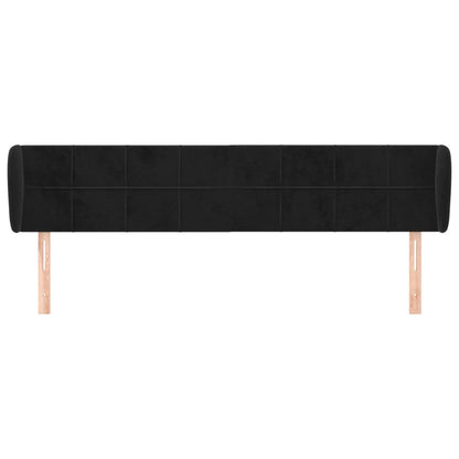 Kopfteil mit Ohren Schwarz 183x23x78/88 cm Samt