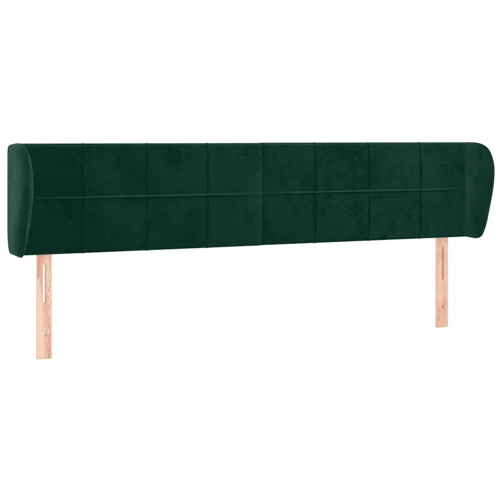 Kopfteil mit Ohren Dunkelgrün 183x23x78/88 cm Samt