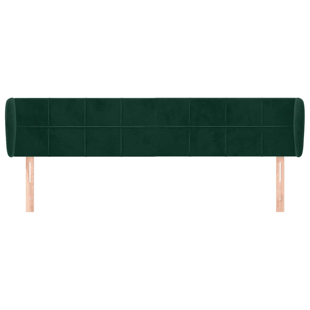 Kopfteil mit Ohren Dunkelgrün 183x23x78/88 cm Samt