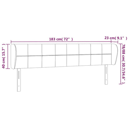 Kopfteil mit Ohren Dunkelblau 183x23x78/88 cm Samt