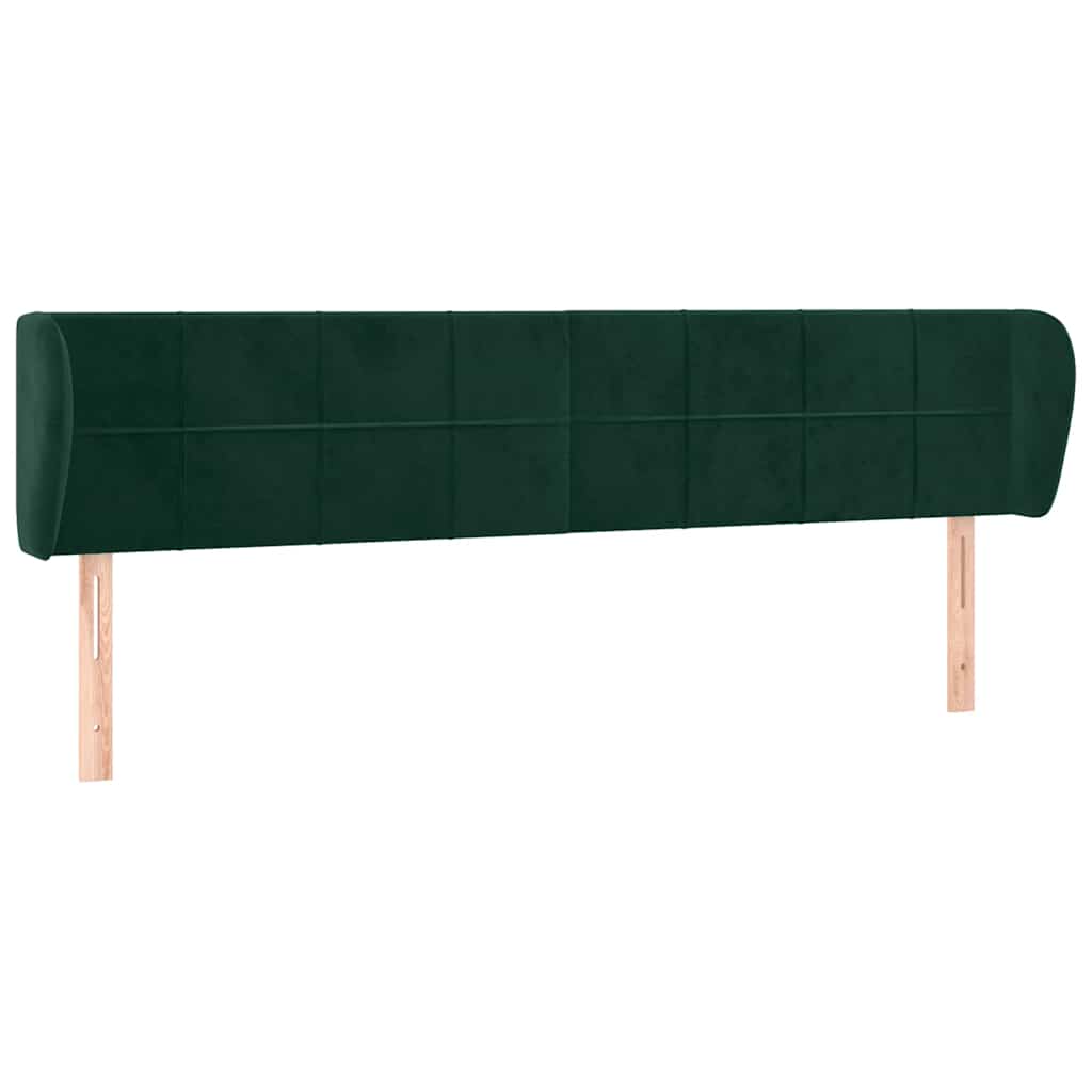 Kopfteil mit Ohren Dunkelgrün 203x23x78/88 cm Samt