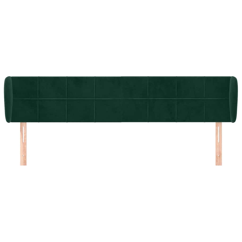 Kopfteil mit Ohren Dunkelgrün 203x23x78/88 cm Samt