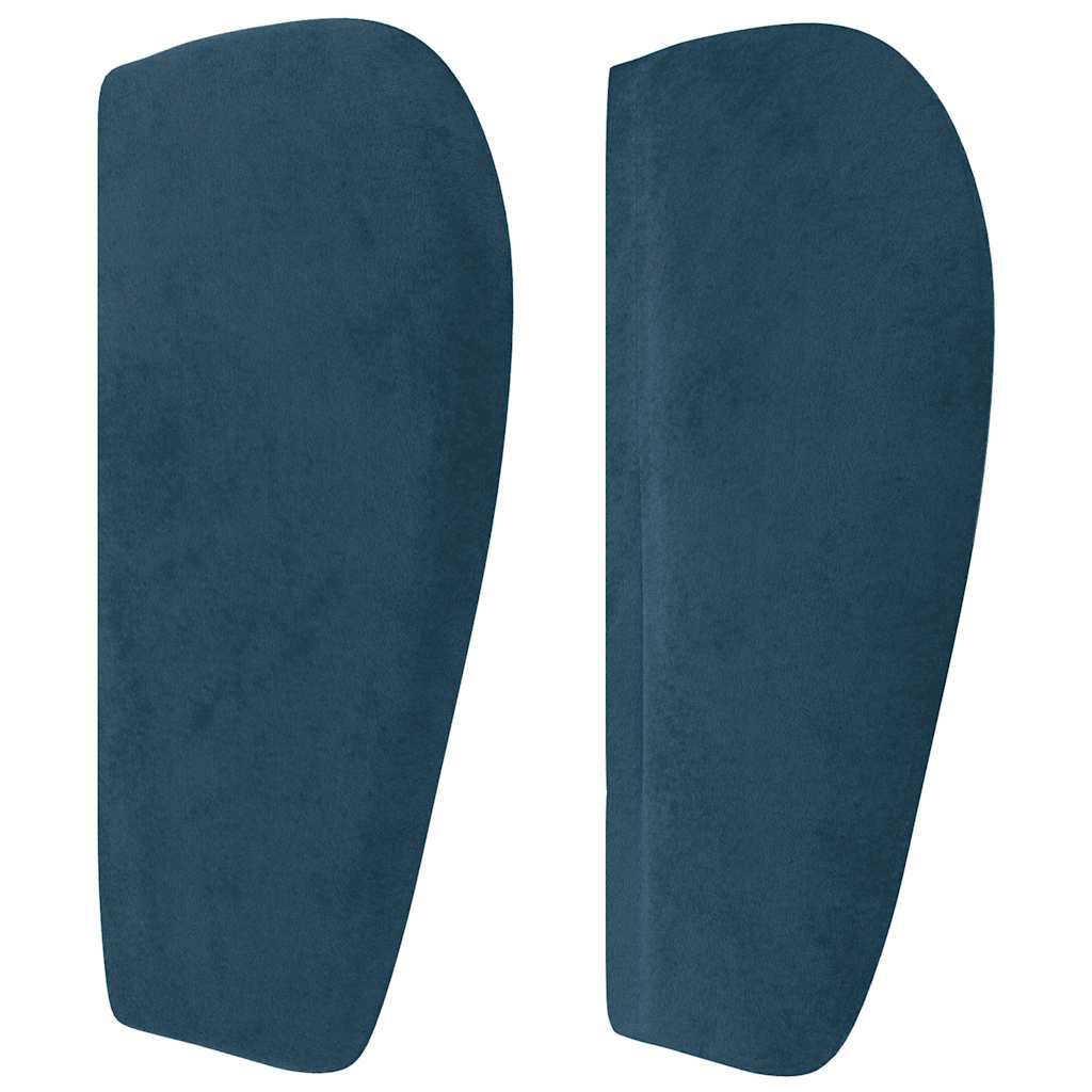 Kopfteil mit Ohren Dunkelblau 203x23x78/88 cm Samt