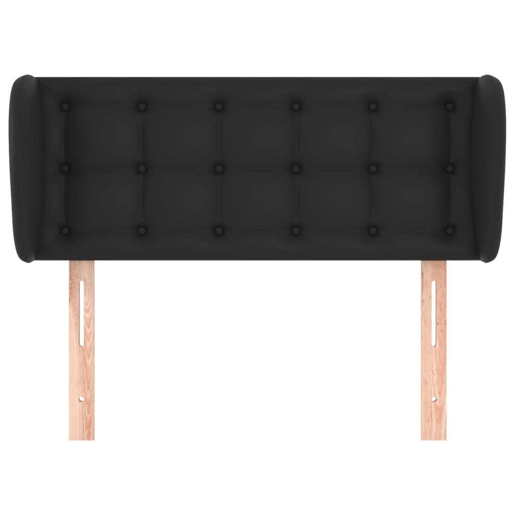 Kopfteil mit Ohren Schwarz 93x23x78/88 cm Kunstleder