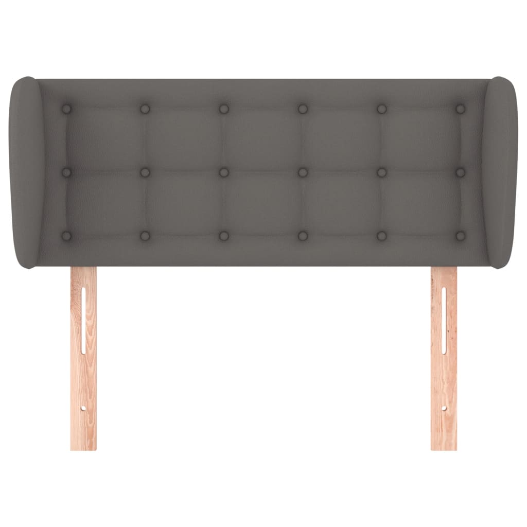 Kopfteil mit Ohren Grau 93x23x78/88 cm Kunstleder