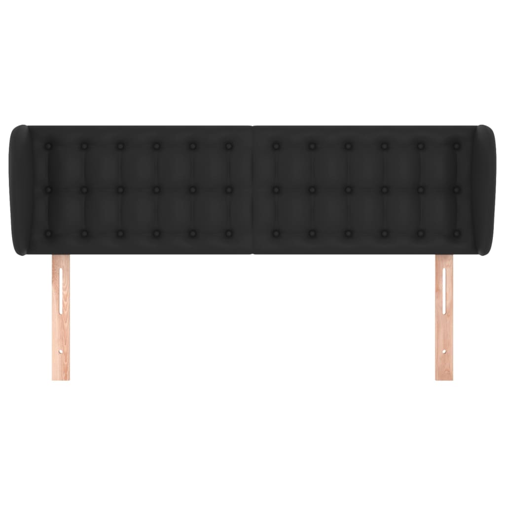 Kopfteil mit Ohren Schwarz 147x23x78/88 cm Kunstleder