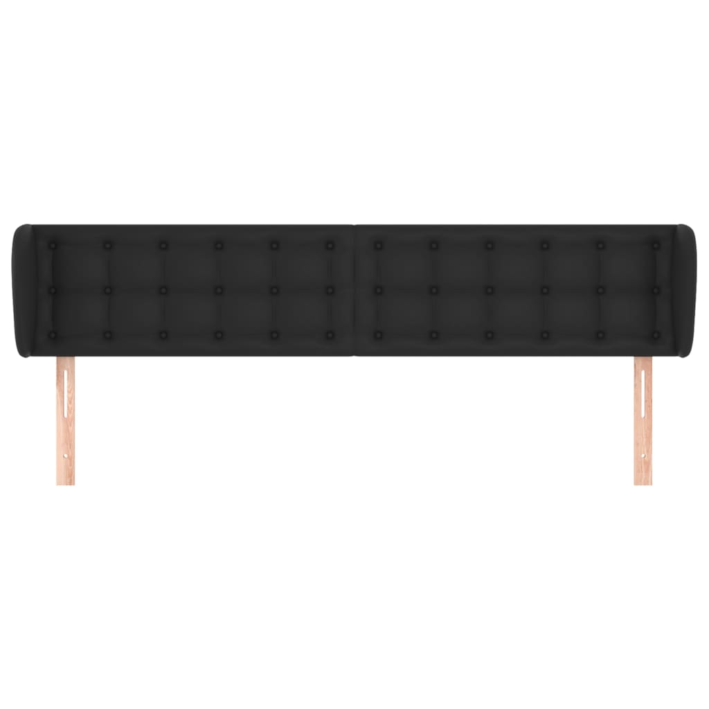 Kopfteil mit Ohren Schwarz 163x23x78/88 cm Kunstleder