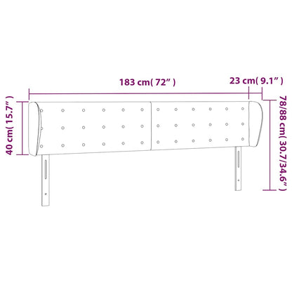Kopfteil mit Ohren Cappuccino-Braun 183x23x78/88 cm Kunstleder