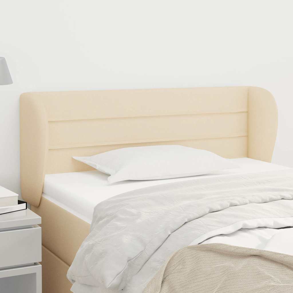 Kopfteil mit Ohren Creme 103x23x78/88 cm Stoff