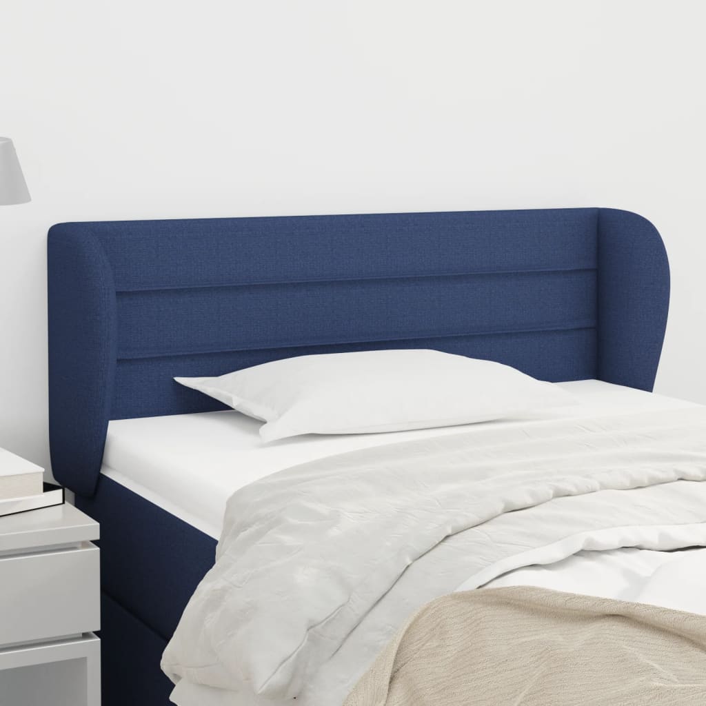 Kopfteil mit Ohren Blau 103x23x78/88 cm Stoff