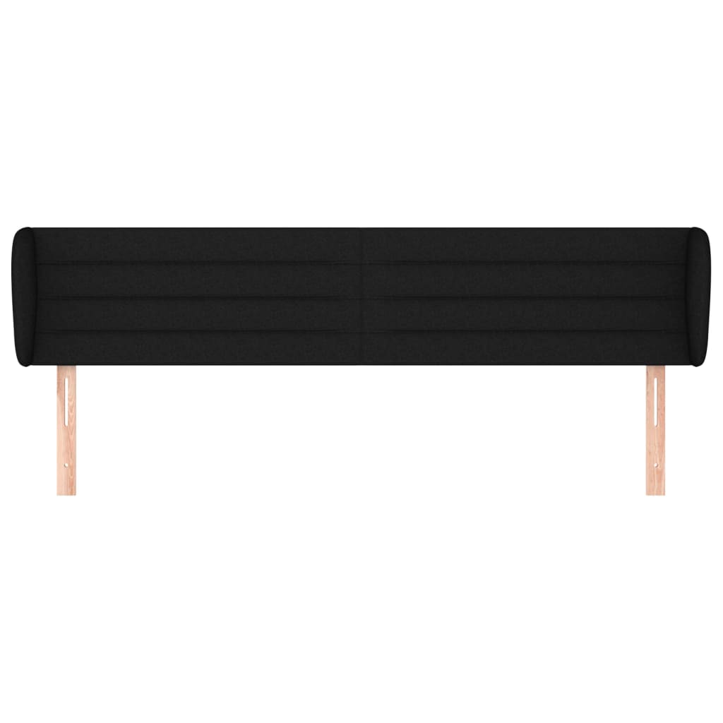 Kopfteil mit Ohren Schwarz 183x23x78/88 cm Stoff