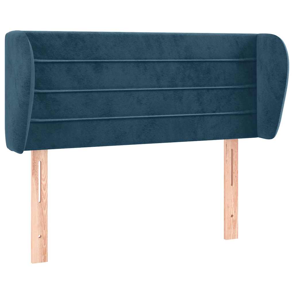 Kopfteil mit Ohren Dunkelblau 83x23x78/88 cm Samt