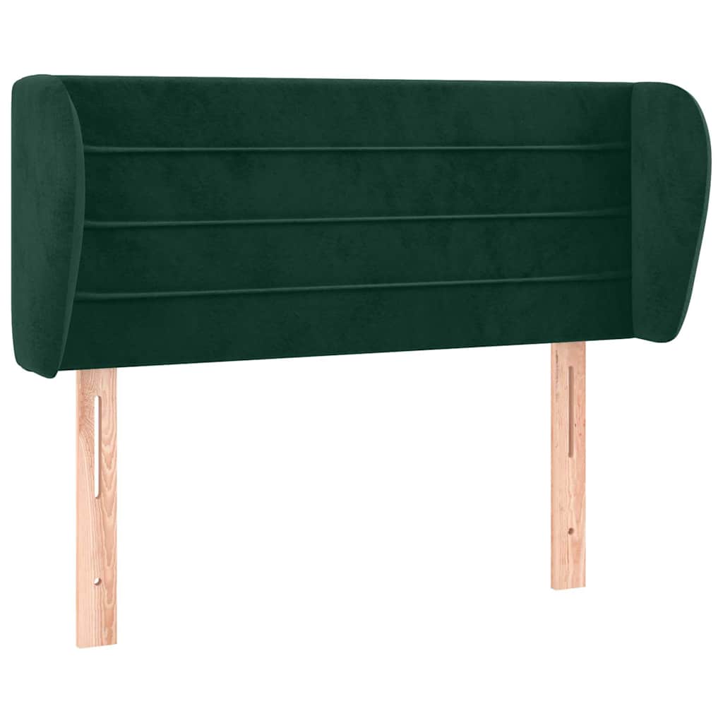 Kopfteil mit Ohren Dunkelgrün 93x23x78/88 cm Samt
