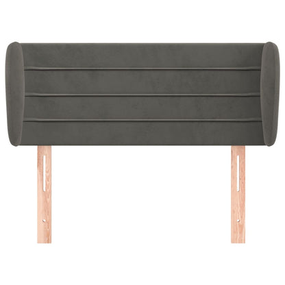 Kopfteil mit Ohren Dunkelgrau 103x23x78/88 cm Samt