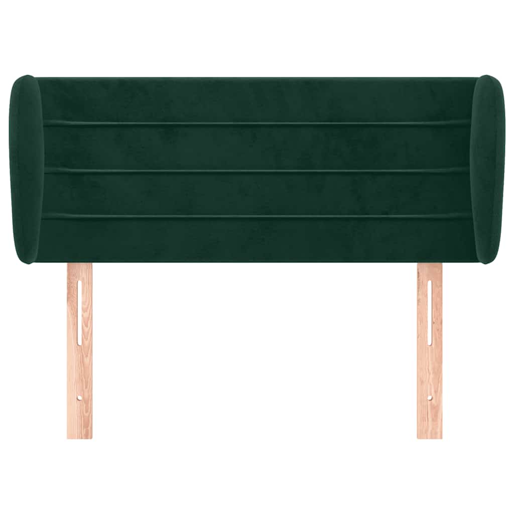 Kopfteil mit Ohren Dunkelgrün 103x23x78/88 cm Samt