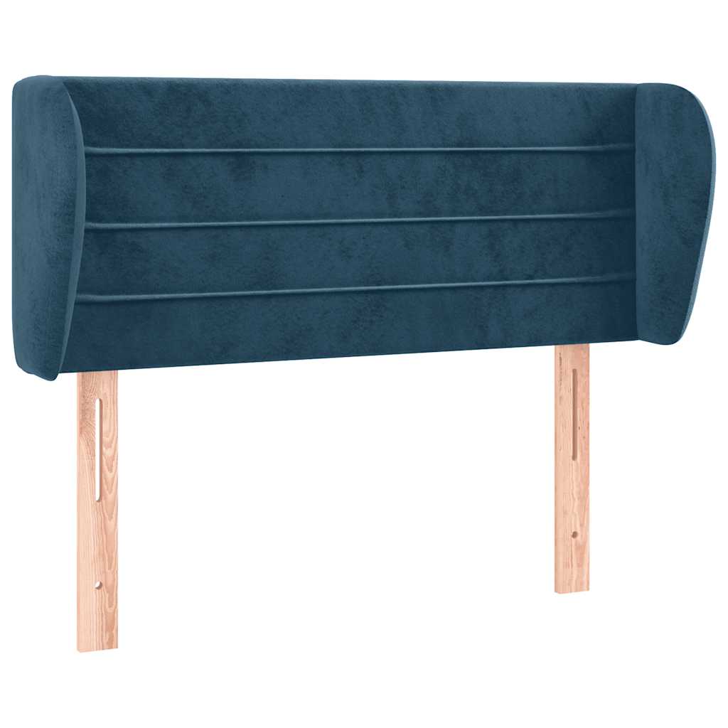 Kopfteil mit Ohren Dunkelblau 103x23x78/88 cm Samt