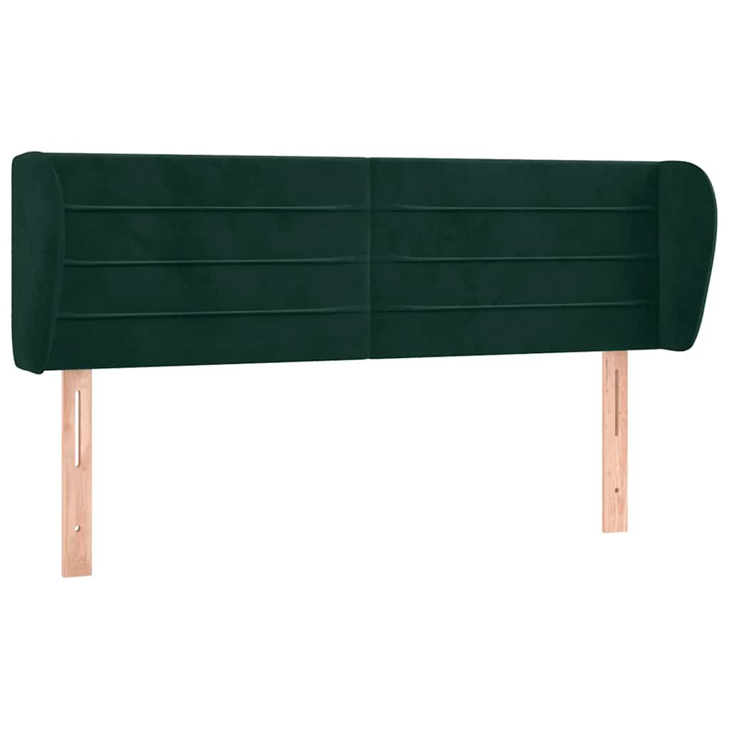 Kopfteil mit Ohren Dunkelgrün 147x23x78/88 cm Samt