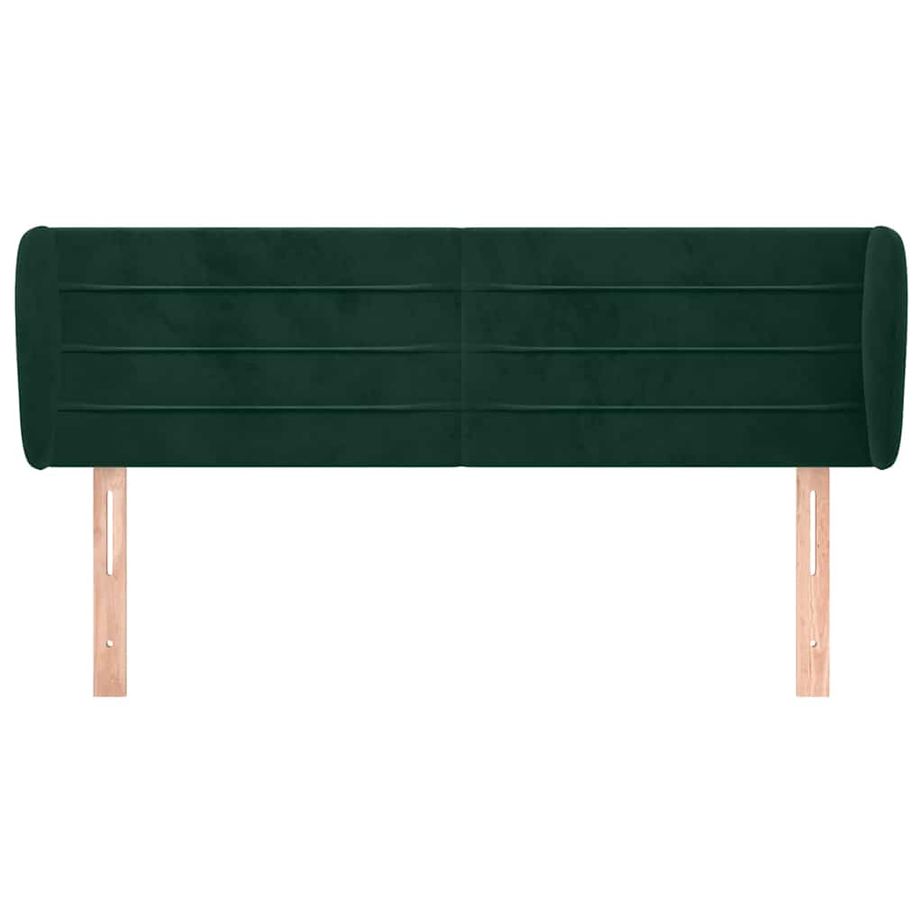 Kopfteil mit Ohren Dunkelgrün 147x23x78/88 cm Samt