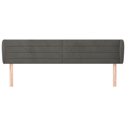 Kopfteil mit Ohren Dunkelgrau 163x23x78/88 cm Samt