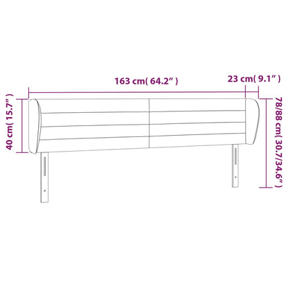 Kopfteil mit Ohren Dunkelgrau 163x23x78/88 cm Samt