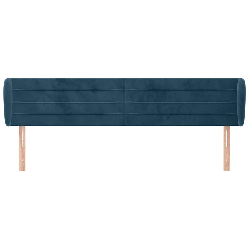 Kopfteil mit Ohren Dunkelblau 183x23x78/88 cm Samt